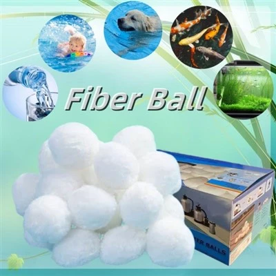 Bombas de poupança de energia de 3 mícrons filtram bola de fibra de poliéster para tratamento de esgoto de piscina de tanque de aquário
