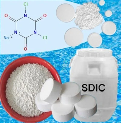 Bom preço piscina água tratamento de esgoto hospital desinfecção produtos químicos cloro 60 por cento sdic tablet pó granular