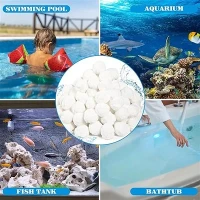 Bola filtrante de aquário, bola de limpeza de filtro de piscina de fibra de poliéster para substituição de areia