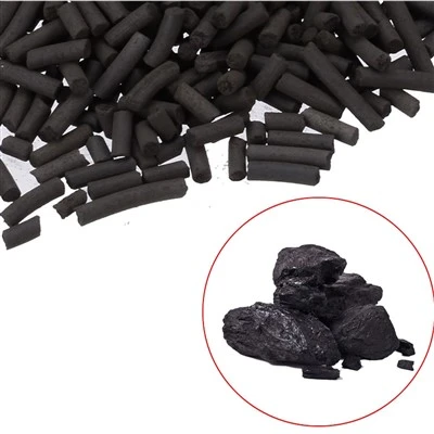 Carvão ativado em pellets extrudados colunares especiais à base de carvão, feito com carvão impregnado com KOH, Ki, Naoh, cobre, padrão ASTM