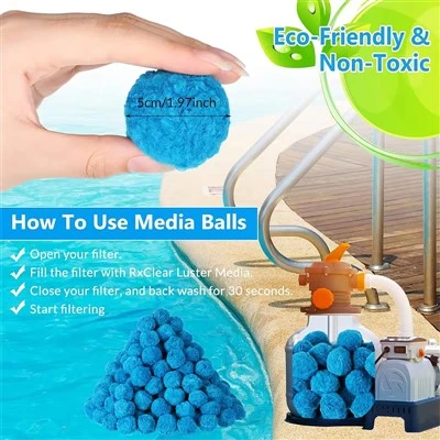 Bolas de filtro de piscina de polímero Fibalon azul Bolas de filtro de piscina azul